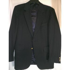 Vintage Boston Trader Classic Blue Blazer Gold Button Single Breasted Sport Coat
